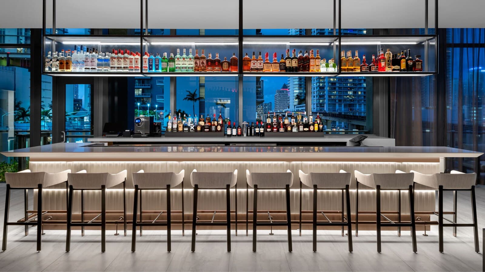 The lobby lounge.