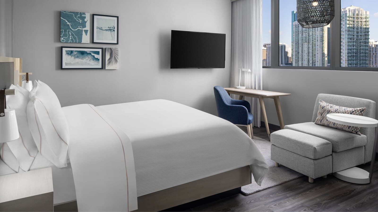 A studio room. Block rooms have two queen beds rather than the king shown here.